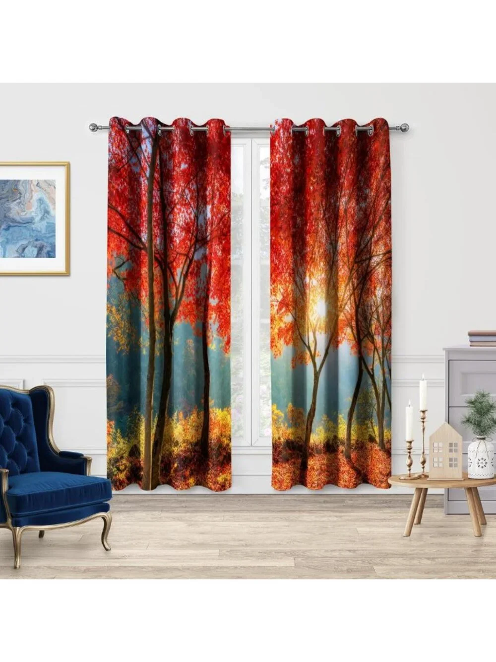 Fall Forest Blackout Curtains 52